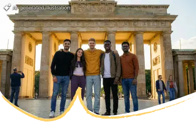 Feel safe when taking your first steps in Germany! BASTI provides you with full protection.